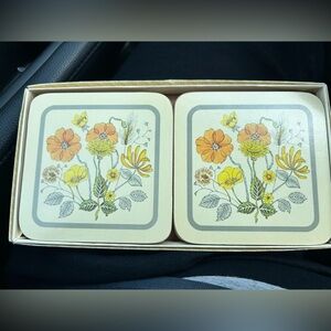 Vintage Clover Leaf Floral Coasters Cottage Core Spring Summer